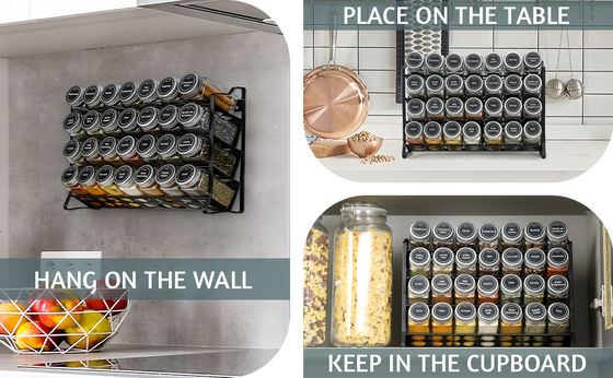 4 warstwy Wire Iron Mesh Spice Jar Rack dla kuchni organizacji Rack Rozmiar 30 * 9.8 * 23.3cm