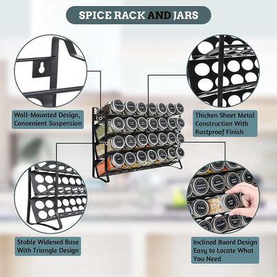 4 warstwy Wire Iron Mesh Spice Jar Rack dla kuchni organizacji Rack Rozmiar 30 * 9.8 * 23.3cm