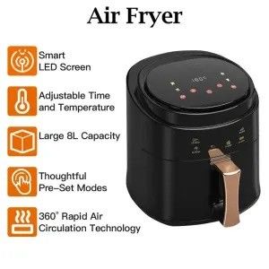 8L 1400W Smart Touch Screen Custom Oil Free Electric Deep Fryer Gorący Fryer
