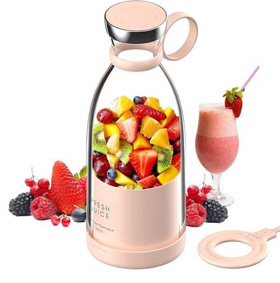 Przenośny, naładowalny mikser z USB 350ml 4 ostrza Pink Mini Electric do podróży