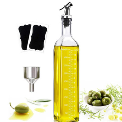 Square Calcium Na Glass Vinegar Oliwa z oliwek butelka z dysze