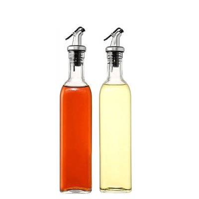 Square Calcium Na Glass Vinegar Oliwa z oliwek butelka z dysze