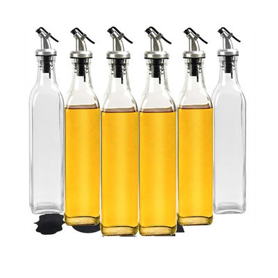 Square Calcium Na Glass Vinegar Oliwa z oliwek butelka z dysze
