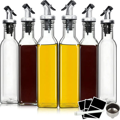 Square Calcium Na Glass Vinegar Oliwa z oliwek butelka z dysze