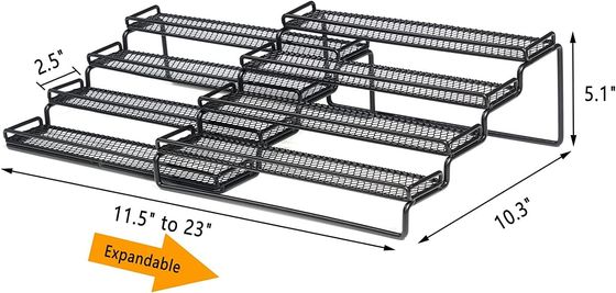 Żywność Żelazo Pieczone Lakier Spice Rack Organizer do szafy 4 Tier Stopnia Wsparcie