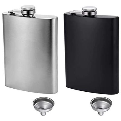 Skórzane butelki z wina ze stali nierdzewnej dla mężczyzn 8 oz Flask zewnętrzny z biodra Rozmiar produktu 93 * 122mm
