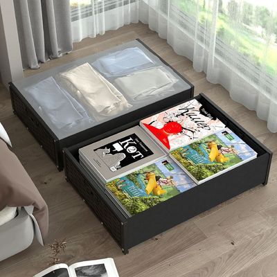 Pod łóżkiem ubrania / zabawki Skrzynka z kołyską i pokrywą