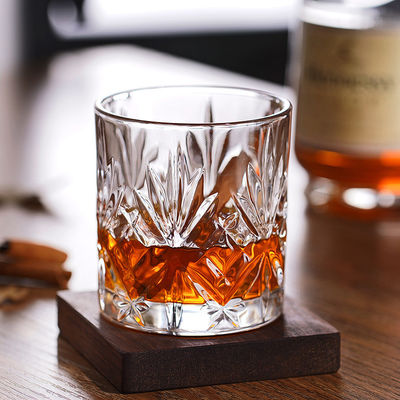 340ml Luxury Clear Rock Design Glass Graved Crystal Luxury Whiskey Beer Glasses Cup