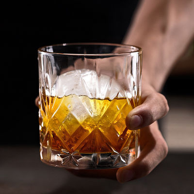 340ml Luxury Clear Rock Design Glass Graved Crystal Luxury Whiskey Beer Glasses Cup