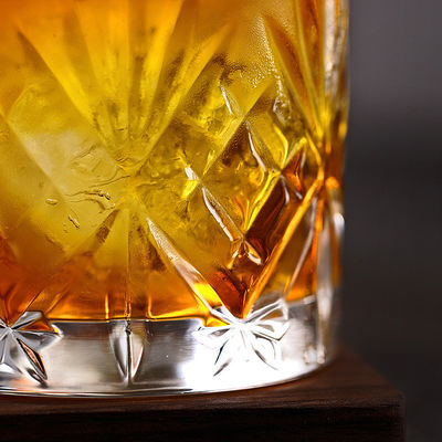 340ml Luxury Clear Rock Design Glass Graved Crystal Luxury Whiskey Beer Glasses Cup