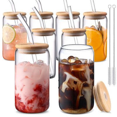 Przy okazji imprezy Morden Luxury 16oz Jasny Szklany Jar Mason z Bambusową pokrywą i słomą