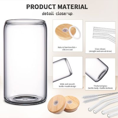 Przy okazji imprezy Morden Luxury 16oz Jasny Szklany Jar Mason z Bambusową pokrywą i słomą