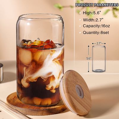 Przy okazji imprezy Morden Luxury 16oz Jasny Szklany Jar Mason z Bambusową pokrywą i słomą