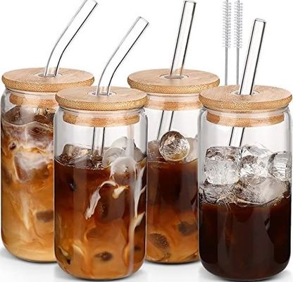 Przy okazji imprezy Morden Luxury 16oz Jasny Szklany Jar Mason z Bambusową pokrywą i słomą
