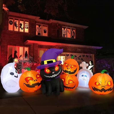 Plastikowy Halloween Pumpkin Tombstone Pumpkins w / LEDs Idealny na Halloween