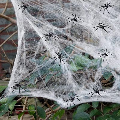 Dostosowywalne Stretchy Halloween Spider Web przerażające sceny rekwizyty dla domu nawiedzonego