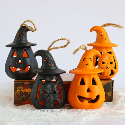 Dekoracje na Halloween Odrobnik do świec na dywanie LED Światła nocne Świecznik Ozdoby lampy 8*12cm