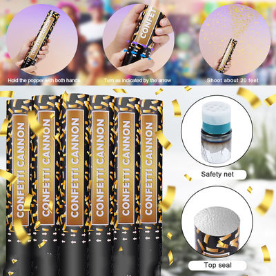 40cm Wielokolorowe Biodegradowalne Popper Confetti Cannons dla kolorowych uroczystości