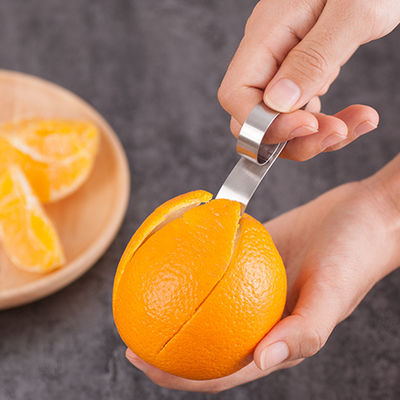 430 Pierścień ze stali nierdzewnej Mini Size Fruit Peeler Kitchen Gadget Manual Orange Peeler Sliver