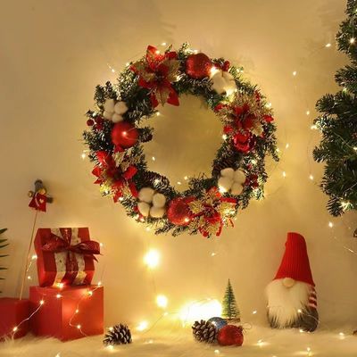 Okrągły wieniec XMAS dla drzwi wejściowych Wieniec z dostosowanym logo