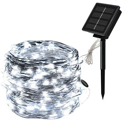 7/22/32m wodoodporne LED słoneczne drut miedziany Światła choinki z materiałem PVC ciepłe