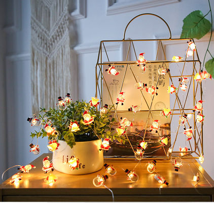 Święty Mikołaj Scepter Płatki śniegu Łosi skarpetki LED String Lights for Fairy Christmas Decoration