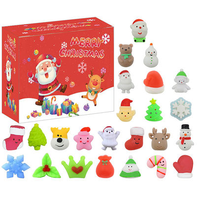24 sztuk kalendarz świąteczny przyjście ślepy pudełko kreskówki Fidget Squishy zabawkę dla dzieci zestaw zabawek