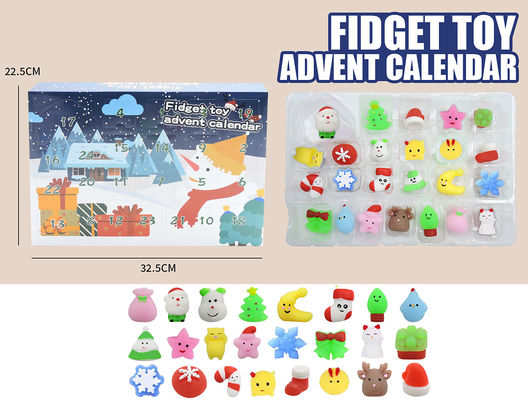24 sztuk kalendarz świąteczny przyjście ślepy pudełko kreskówki Fidget Squishy zabawkę dla dzieci zestaw zabawek