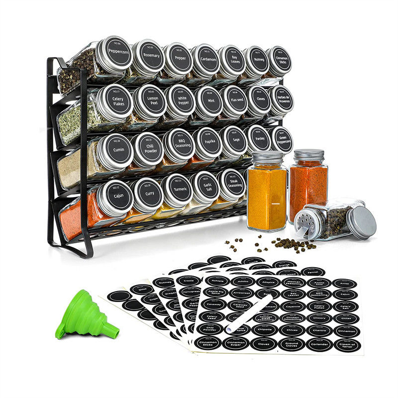 4 warstwy Wire Iron Mesh Spice Jar Rack dla kuchni organizacji Rack Rozmiar 30 * 9.8 * 23.3cm