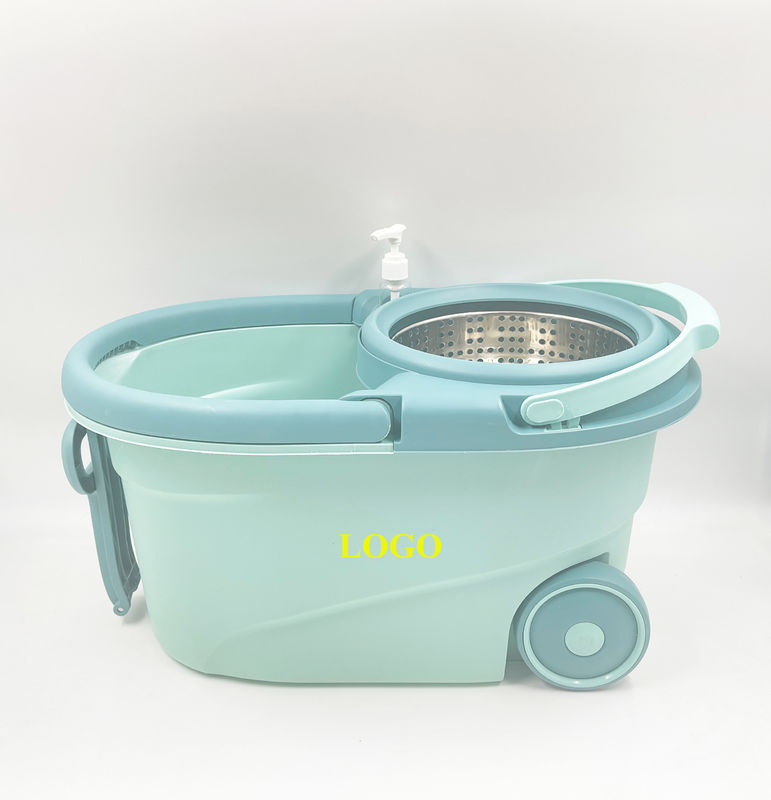 Logo niestandardowe Wysokiej pojemności czyszczenie podłogi Mikrofiber Spinning Mop Bucket 360 Rotating Dual Drive