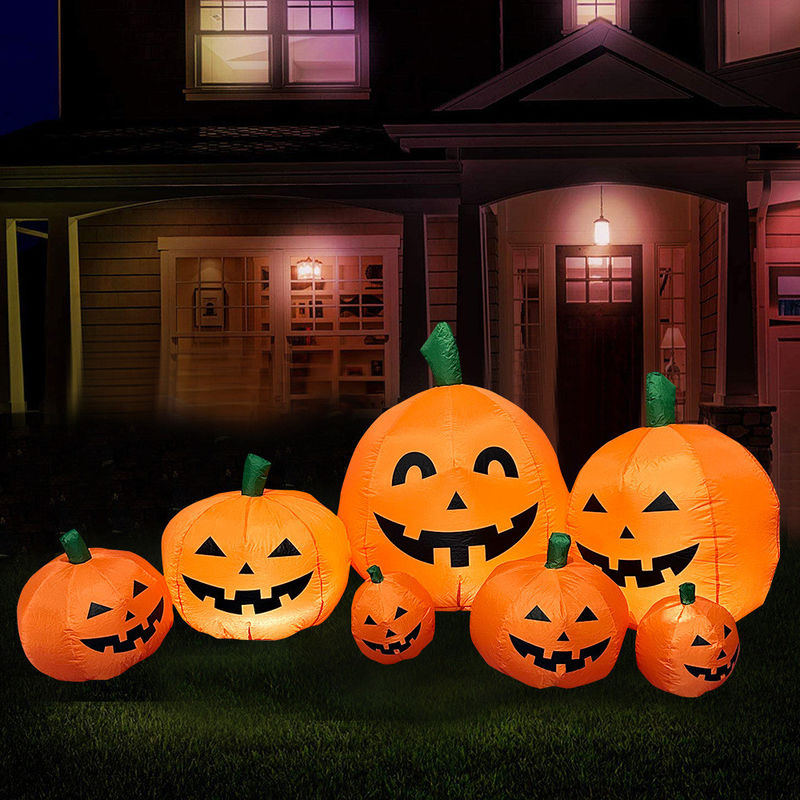 2.2m Długo Na zewnątrz Na wnętrzu Halloween Nadmuchane dyny Dekoracje z lampami LED
