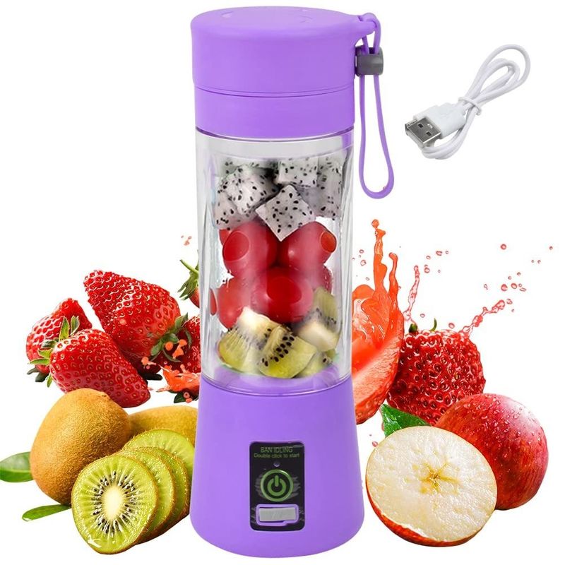 Silikonowy PC Elektryczny Mini Bottle Ice Blender Home USB 2/4/6 Blades Juicer Cup Machine